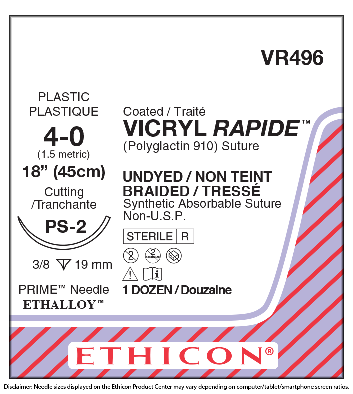 Suture with Needle Coated Vicryl™ Rapide Absorba .. .  .  